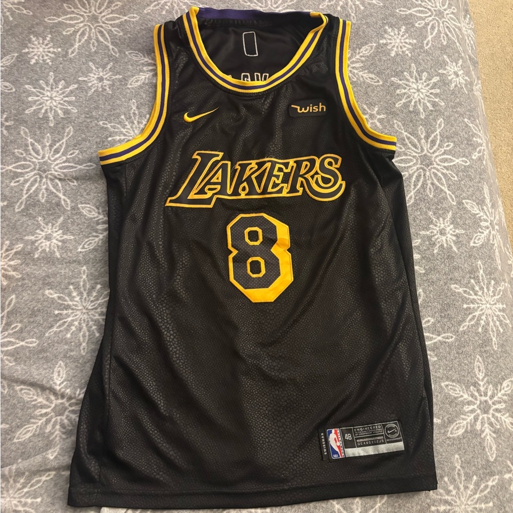 Nike Black and Yellow Lakers Jersey